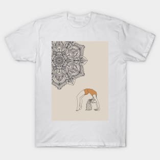 Mandala Minimalist Yoga Girl T-Shirt